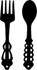 2 Pieces Metal Fork Spoon Wall Decor Big Black Metal Large Kitchen Rustic Fork S