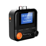2 in 1 bluetooth V5.2 Transmitter Receiver 1.44 inch HD Screen 5 EQ Modes HiFi Music 3.5MM AUX RCA TF Wireless Adapter F