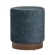 Modern Furniture AURA Ottoman 37.5cm - Sapphire & Walnut