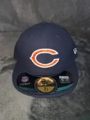NEW ERA 59 FIFTY 5950 CHICAGO BEARS ONFIELD C MENS FITTED HAT BLUE SZ 7 1/8 NEW