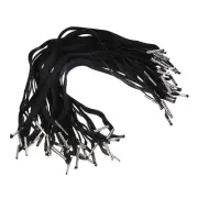 50 Pcs 10 Inch Elastic Barbed Cord 6 mm Loop Stretch Flat String Black