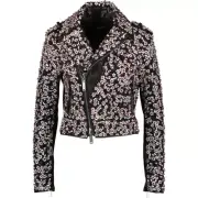 DSQUARED2 Sequin-Embellished Biker Jacket - IT 42/UK 10 - £7600