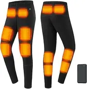 [IMYOGI] Cozy Heated Underwears with Battery,Men Electric Heated Base Layer Velvet Liner Thermal Long Johns for Skiing, Hiking