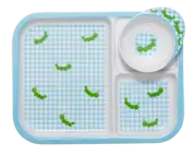 NEW RICE Kids melamine plate & bowl set - Caterpillar print