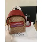 COACH CHARTER 18 經典 SIGNATURE 帆布撞色後背包