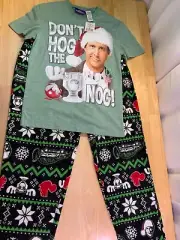 New Men's Christmas Vacation PJ Set Clark says Don't Hog the Nog!—FUNNY!! Sz S*