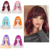 Short Curly Hair Bobs Wigs With Bangs Synthetic Wig For Women Cosplay Partys