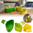 3Pcs Saucepan Divider Steamer Basket Triple Divider Set Nest Cooking Strainer ZR