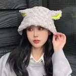 韓版 ILITA BUCKET ULZZANG FLEECE 女式羊毛帽美冬時尚全白棕色米色