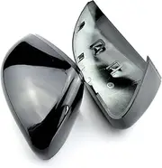 Replacement Covers 1 Pair Gloss Black Carbon Black Wing Door Rear View Mirror Cover For T&ouran Golf Mk6 (Color : Black)