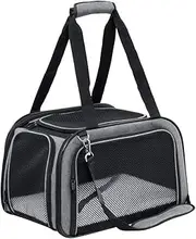 Cat Carrier Dog Carrier Pet Carrier for Cat, Dog Carriers for Small Dogs, Cat Carriers for Medium Cats, Airline Approved Dog Carrier Soft Sided Pet Travel Carrier, Collapsible Small Dog Carrier, Gray