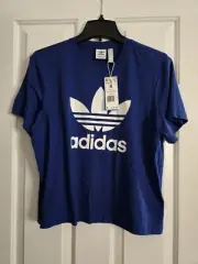 Adidas women Adicolor Trefoil Boxy Tee Semi Lucid Blue Medium