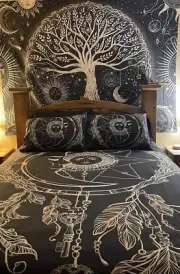 FORATER Tree of Life Tapestry Wall Hanging Trippy Sun and Moon Aesthetic Wall