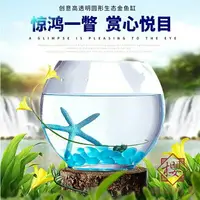 在飛比找樂天市場購物網優惠-玻璃魚缸橢圓形透明玻璃金魚缸迷你【櫻田川島】