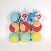 NWT 9 Pack Boots & Barkley Tennis Balls Dog Toy Fetch Chase Multicolor Rubber