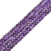Natural Amethyst Faceted Flat Coin Beads Size 4mm 15.5" Strand