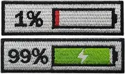 [YOYUMI] Tactical Morale Patches 3D Hook and Loop Badge PVC Waterproof Badge Charging 99% Remaining Power 1% Morale Badge Embroidered Cloth Patch