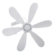 White USB Powered Tent Fan with Remote Control for Outdoor Camping