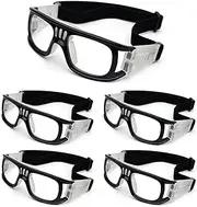 LADYPONYCSC 5 Pack Safety Outdoor Sports Goggles Unisex Anti Fog Ideal For Basketball Racquetball Outdoor Sports Protective Glasses for Soccer Basketball Motorcycle Multi Pack Black Color