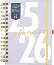 Busy B A5 Diary - Mid-Year Academic Planner - Aug 25 - Aug 26 - Lavender Journal - Week to View Academic Planner with Monthly Planners, Storage Pocket, Stickers, Space for Notes, Timetables & Goals