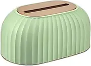 Tissue Box Cover Tissue Dispenser Pure Color Vertical Home Bathroom Hotel Office Room Desktop Tissue Box Holder(Green)