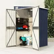 Garden Storage Shed, Outdoor Storage Shed Tool Store Cabinet Wall-Mounted Garden Shed Anthracite 118x100x178 cm Steel