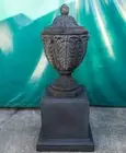 Outdoor Garden Patio Balmoral Planter Pot Urn Vilanty Pedestal Charcoal Black