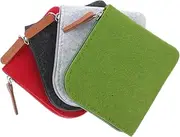 [DEARMAMY] Set of 4 Felt Wallet for Mini Purse with Zip Practical Storage Bag Light Grey and Dark Grey Ideal for Change and Small Items, As Shown, 11X10CM, Modern