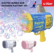 40 Holes Bubble Gun Toy Automatic Bazooka Soap Water Bubble Machine Gift AU