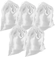 [Homoyoyo] 5pcs Soft Bag Dustproof Bag Silk Storage Bags Purse Storage Pouch Drawstring Pouches Silk Shoe Storage Bags Drawstring Boot Bags Handbag Storage Bag Boot Storage Bag White Satin