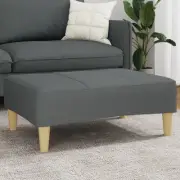 Footstool Dark Grey 77x55x31 cm Fabric Comfortable Ottoman Home Decor Furn 07372