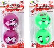 2 Luminous Bouncy Balls - 031074Y - Pink - Rubber - Ages 3+ - 5.5cm