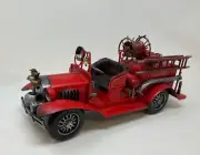 Red Cool Engineering fire Truck convertible Decoration Handmade Tabletop Decor