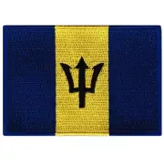 BARBADOS FLAG PATCH CARIBBEAN EMBLEM embroidered iron-on TRAVEL SOUVENIR badge