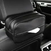 Keep Top Luxury Leather Car Sun Visor Tissue Case Holder Paper Towel Bag Cover, Back Seat Headrest Hanging Napkin Clip