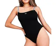 Tommy Hilfiger Logo Strap Bodysuit Womens Active Shirts & Tees Size XS, Color: