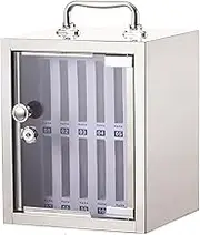 Phone Storage Box, Thickened Stainless Steel Phones Storage Cabinet, Can Be Carried by Hand, Lockable Metal Mobile Phone Safe Wall Mounted Stainless Steel Storage Box