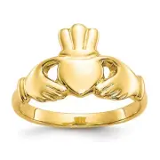 10K Yellow Gold Polished Claddagh Ring Size 7 2.18 gram Gift for Mother