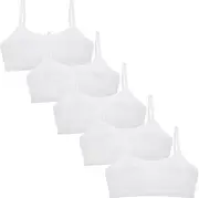 [Donella] Cami Bra for Girls - Stretch Cotton Girls Training Bra 5 Pack, Age: 4-11