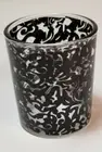 RICHLAND - BLACK PAISLEY LACE Glass Votive Holder NEW FREE SHIPPING