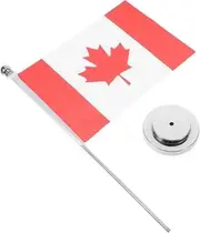 HYTROVE Canadian Flag Table Flag Standing Desktop Decoration Desk Flag Decor Table Flags with Base Mini Desktop Display Flag Mini National Flags Small Table Flag Office Desk Flag Polyester