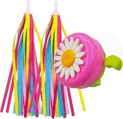 Kids Bike Bell, Kids Bike Streamers，DIY Bell and Tassel Ribbon Decoration Set，Children's Bicycle Accessories，Used for Children's Scooters, Bicycles, Girls Bicycle (3pcs)