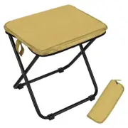 11-inch Portable Folding Chair Retractable Compact Lightweight Stool [Khaki]