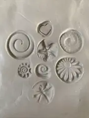 8 Pottery/polymer Clay Stamping Tools-dragonfly-starburst-starfish-aztec sun