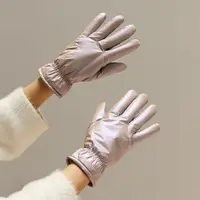 在飛比找ETMall東森購物網優惠-防水羽絨棉女騎車保暖五指手套