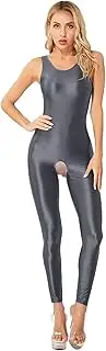 [GRRKDFQ] Women's Erotic, Chemises & Negligees Erotic Lingerie Open Crotch Tights U Neck Bodysuit Nightwear Sleepwear