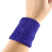 Blue Terrycloth Elastic Band Sports Gym Stadium Protective Wristband