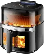 Air Fryer, Double Perspective Digital Fryer, 6 Liters Large Capacity, Silent Air Fryer With Steam, Touch Screen, Oil-free, Power Off When Opening The Lid, Timer Function, Suitable For Air Frying, Baki