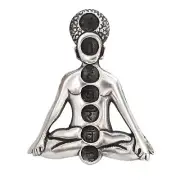 Seven Chakras Incense Burner 5.5" NEW Aluminum Ash Catcher Metal