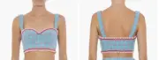 MOSCHINO COUTURE 2022 RUNWAY LADIES WHO LUNCH HOUNDSTOOTH BUSTIER TOP US 8 NWT